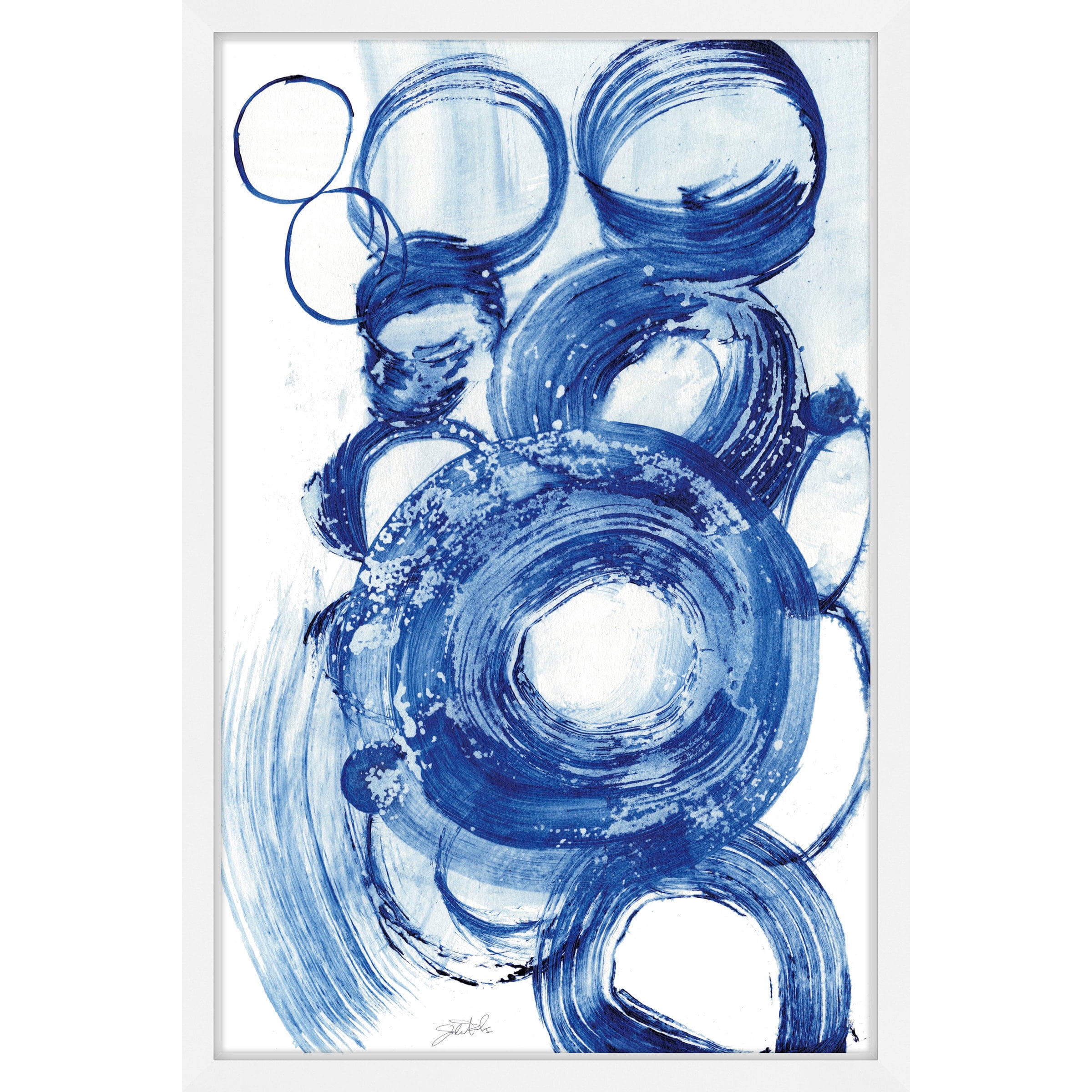 Marmont Hill "Blue Circle Study II" Framed Painting Print