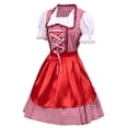 thumbnail image 3 of LOVZFMLL Robe Mode pour Femmes à Manches Courtes à Encolure Carrée Imprimée Confortable d'Été à Épaules Dénudées Robe pour Dames Rouge 2TG, 3 of 8