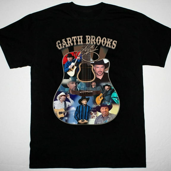 Garth Brooks collage Guitar black T-shirt short sleeve All sizes S-5Xl JA70