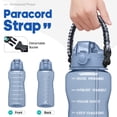 thumbnail image 5 of 64oz Half Gallon Motivational Water Bottle with Time Marker & Straw, BPA-Free Leakproof Sports Jug with 2-in-1 Chug & Straw Lid, Paracord Handle for Travel Gym, 5 of 8