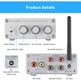 thumbnail image 2 of Amplificador Bluetooth plateado, mini amplificador estéreo Hi-Fi con receptor integrado para altavoces pasivos de audio doméstico, BT 5.0 Clase D, 2.0 canales, 100 W x 2, chip TPA3116, 2 of 5