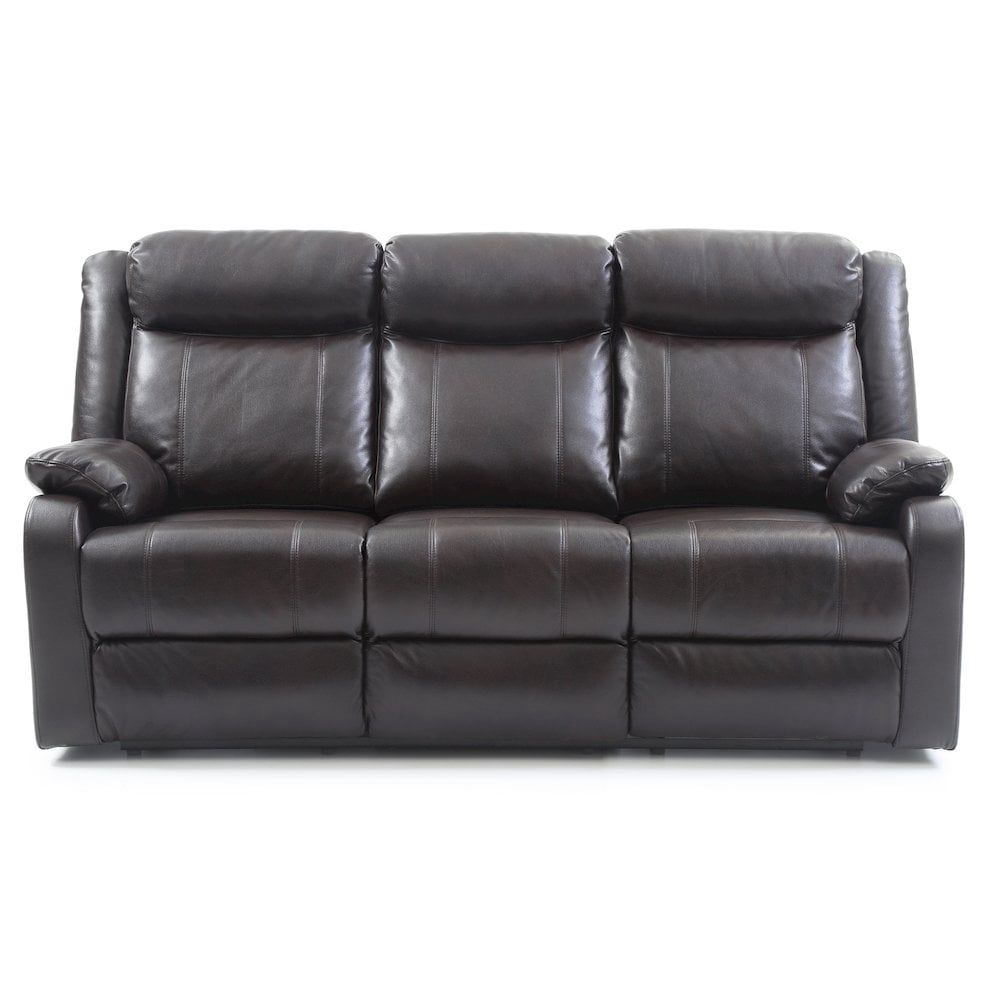 Glory Furniture Ward Reclining Sofa in Dark Brown Color