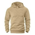 thumbnail image 6 of Men's Hoodies Pullover 3X Solid-Color Fashionable Warm Embroidered Pocket Long Sleeve Hooded Sweatshirt, 6 of 6
