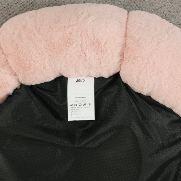 SITIVO Circular Recessed Plush Cat Bed Warm and Comfortable