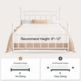 thumbnail image 6 of Amolife Queen Bed Frame, Metal Platform Bed with Vintage Headboard & No Box Spring Needed, White, 6 of 8