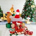 thumbnail image 4 of Gymax 5FT Inflatable Christmas Decoration Liftable Santa Claus Climbing Chimney Holiday Decoration, 4 of 9