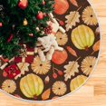 thumbnail image 3 of FMSHPON Fall Leaves Pumpkins Xmas Christmas Tree Skirt Stand Mat for Holiday Party Decoration Indoor Outdoor 36 inches, 3 of 6