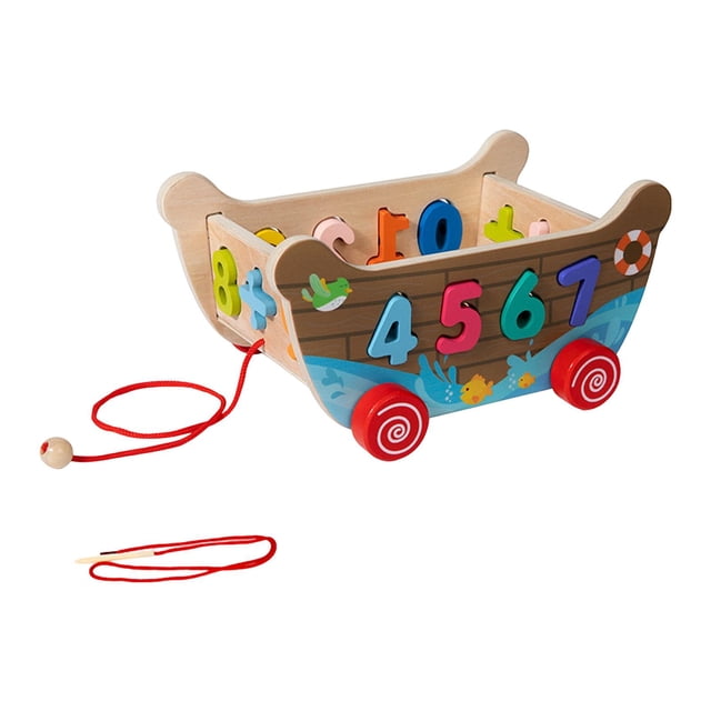 BELOVING Wooden Shape Sorter Toy Fine Motor Skill Interactive Kindergarten Match Game with Number