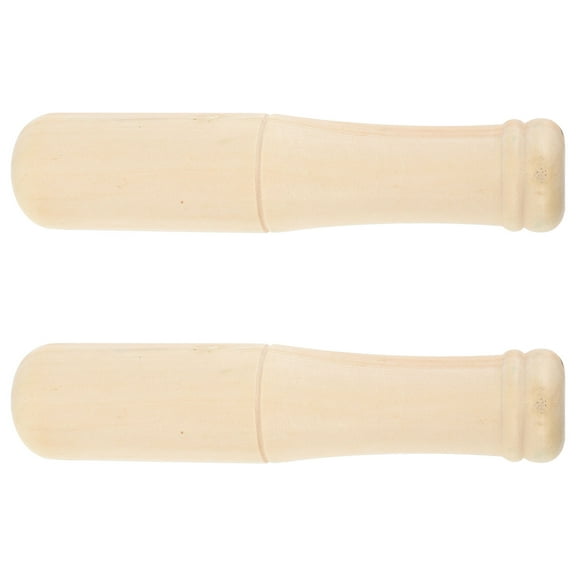 Soimiss 2Pcs Beige Wooden Pestle for Pill Grinding and Food Mashing Practical Handheld Tool
