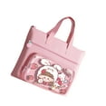 thumbnail image 2 of Bolso de mano para mujer, bolso de hombro de gran capacidad, bolsa reutilizable, bolso para estudiantes, bolso de hombro para niñas, para tareas, fresa rosa, 2 of 8