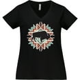 thumbnail image 3 of Inktastic Buffalo Cute Western Pattern Women's Plus Size V-Neck T-Shirt, 3 of 5