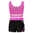 thumbnail image 2 of Manyakai Kids Girls 2 Piece Active Dancewear Outfit Crop Top and Shorts Set for Gymnastics Dancing Hot Pink 16, 2 of 7