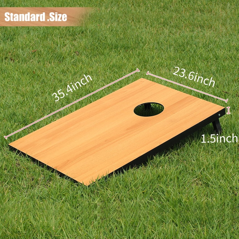 Cometoss Cornhole Set 3'x2', 2 MDF Wood Boards & 8 12oz Bean Bags