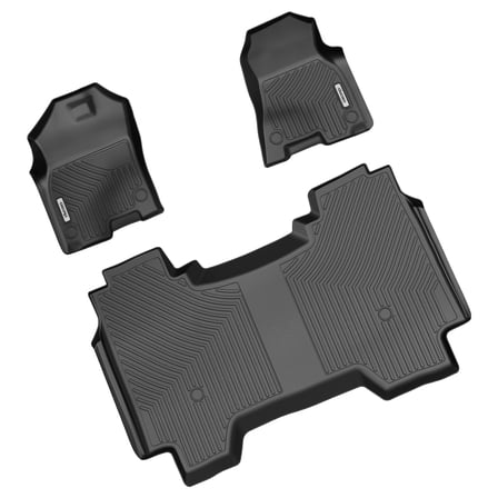 RVNI TPE Rubber Front and Rear Floor Mats Set for 2019 2020 2021 2022 2023 2024 Dodge Ram 1500 Crew Cab All-Weather