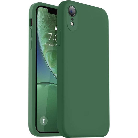 Compatible with iPhone XR Case, Upgraded Liquid Silicone with [ Edges] [Camera Protection] [Soft Anti-Scratch Microfiber Lining] Phone Case for iPhone 10 XR 6.1 inch - Green