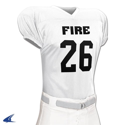 CHAMPRO Fire Football Jersey; Youth Silver