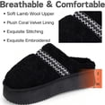 thumbnail image 5 of BERANMEY Women's Platform Slippers with Polar Fleece Lining House Slippers for Womens Mens Soft Curly Full Embroidery Slippers Memory Foam Insoles Non-Slip Sole for Indoor and Outdoor Comfort, 5 of 7