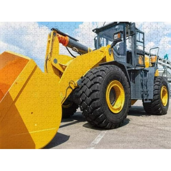 wooden puzzle Yellow Bulldozer Intelligent Game Fit togather a magic Art for home Decoration or Prensent 500 pieces