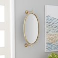 thumbnail image 3 of DecMode 15" x 29" Gold Oval Shaped Wall Mirror, 3 of 14