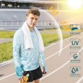 thumbnail image 4 of Camisas de manga larga para hombre con protección solar UPF 50+, SPF, ligeras, de secado rápido, senderismo, correr, pescar, verde menta, tamaño mediano, 4 of 6