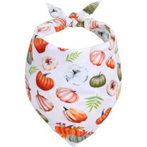 Halloween Pumpkin Dog Bandana XLarge-1PCS Washable Thanksgiving Dog Scarf Triangle Adjustable Puppy Bandana Fall Bib Handkerchief for Girl or Boy Dog Large