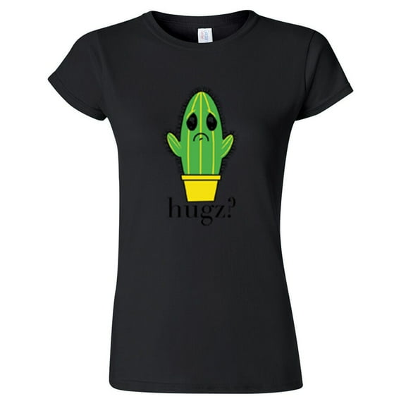 Hug Cactus Women Funny T-Shirt Lady Tee Party Beach Outfit Color Black Small