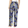 thumbnail image 3 of Pajama Pants Women, blue leaves bananas Sweatpants Soft Sleep Lounge Pants, Casual PJ Bottoms Pants with Pockets, 3 of 5
