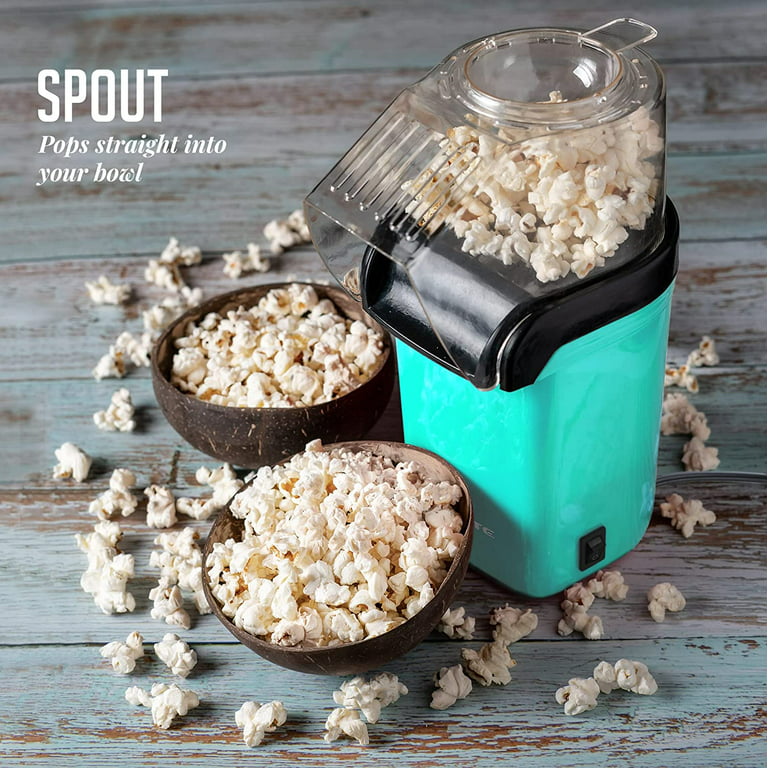 OVENTE Hot Air Popcorn Maker 16-Cup Capacity with Detachable Measuring Cup,  Turquoise, PM11T