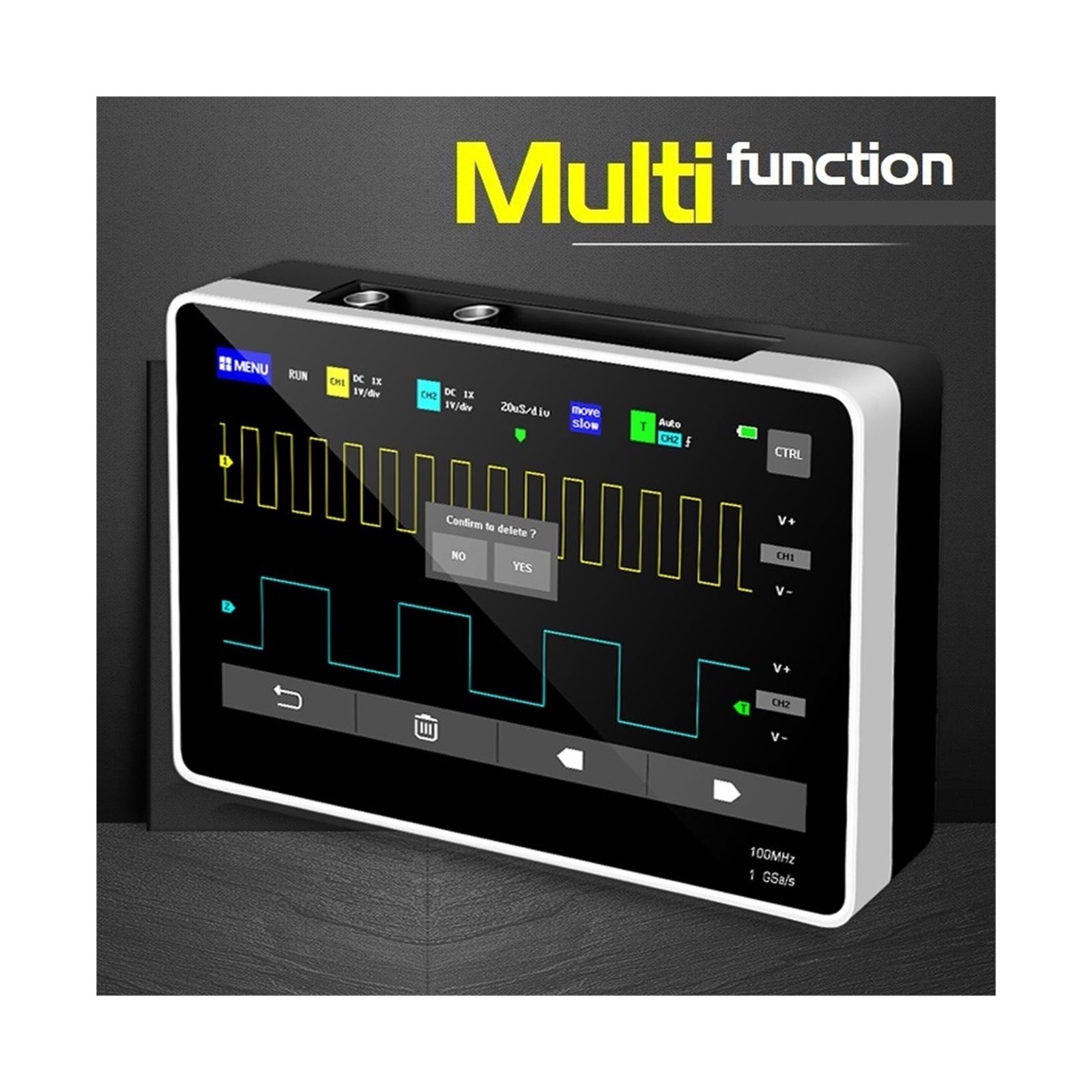 Digital Tablet Oscilloscope Dual Channel 100M Bandwidth 1GS Sampling Rate Mini Tablet Digital Oscilloscope ,Professional Designed