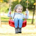 thumbnail image 3 of HOTBEST Trapeze Swing Seat, Replacement Single Swing Seat, Adjustable Ropes Plastic Bench Tree Hanging Swing For Children Garden Playground Backyard Outdoor 220lbs/100kg for 3-10 Years Kids Children, 3 of 9