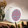 thumbnail image 6 of Yiaed Daisies Flowers Print Travel Jewelry Case Bridesmaid Gift Boxes Jewelry Travel Organizer Small Round Jewelry Box Mini Storage-White, 6 of 7