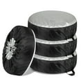 thumbnail image 1 of Car Suv Tire Cover Case Silver Black Spare Tire Wheel Storage Protector Bag 4Pcs L, 1 of 9