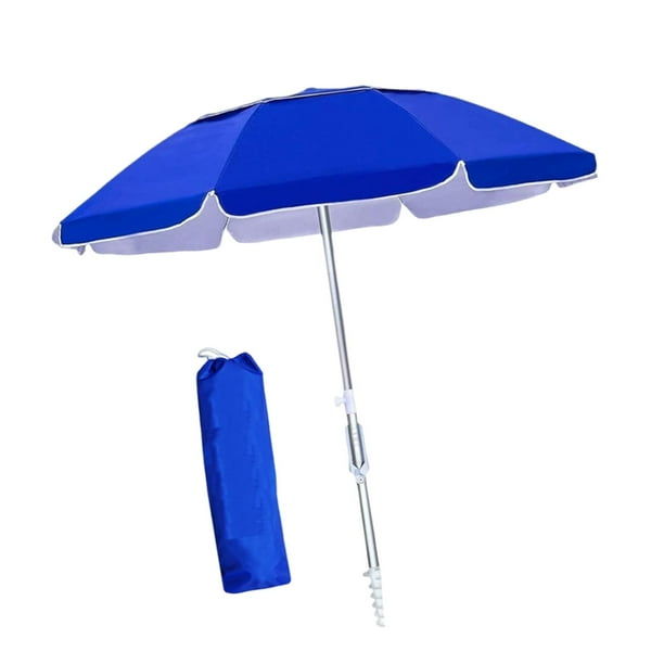 Sombrilla de playa grande de 1,8 m, parasol, sombrilla de patio fácil de instalar, ajustable. Azul
