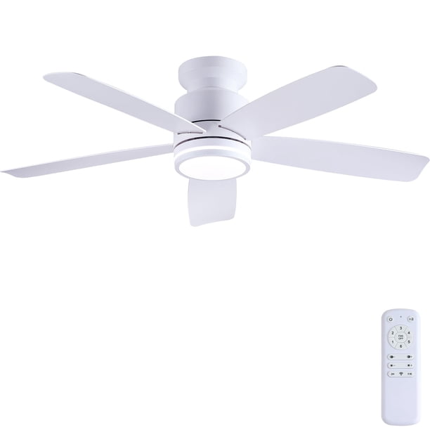 Ventilador de techo Wiviniya de 46 pulgadas con luces y mando a distancia, color blanco