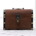 thumbnail image 1 of Alcancía de madera Caja de seguridad para ahorros con cerradura Talla de madera Cofre del tesoro legendario hecho a mano, 1 of 12