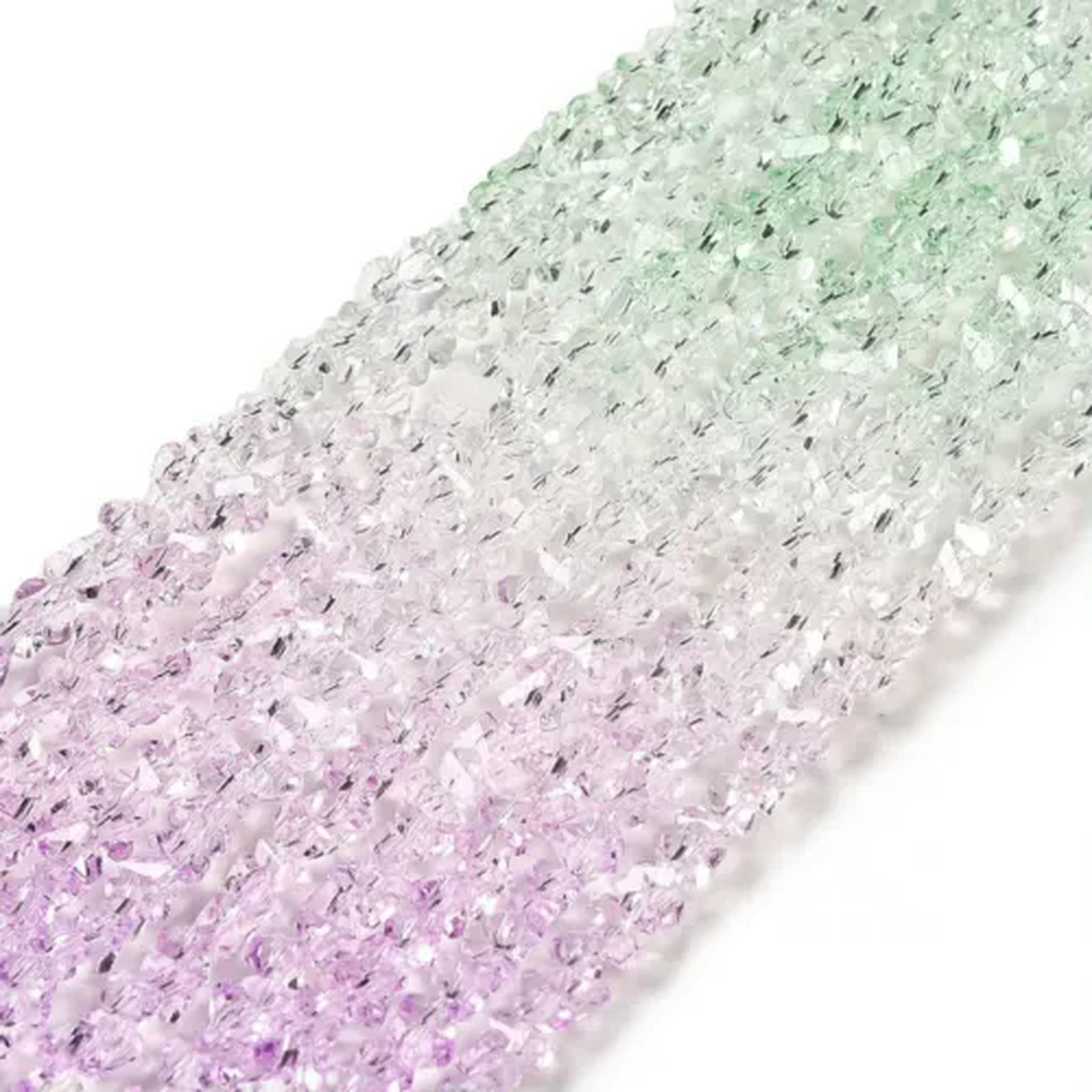 EOEMY 10X Triangle Segmented Multi-Color Transparent Glass Bead Strands 4.5X4mm 13.27"-Light Green