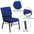 thumbnail image 3 of BizChair 4 Pack 18.5''W Church Chair in Navy Blue Patterned Fabric with Book Rack - Gold Vein Frame, 3 of 10
