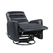 New Classic Furniture Takami Faux Leather Swivel Recliner in Black