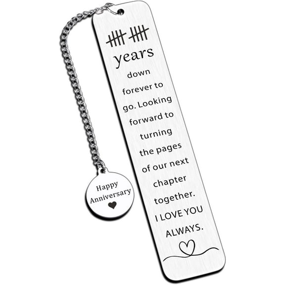 10th Anniversary Tin Gifts for Women Men 10 Year Anniversary Bookmark Gifts for Couples Tin Gift for 10th Wedding Anniversary for Husband Wife Book Lover Gift Book Accessories for Her Him