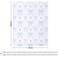 thumbnail image 2 of Manta de forro polar con lazo y corazón azul, suave y acogedora manta de franela para adultos, lavable, ligera y mullida, regalo para niñas y niños de 50 x 60 pulgadas., 2 of 7