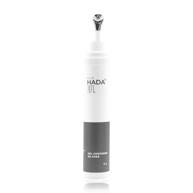 HADA Skincare, Gel Contorno De Ojos, Hexapeptido 8, Vitamina E, Reducción De Ojeras y Líneas De Expresión, Elimina Los Signos De Fatiga En La Mirada, Libre De Parabenos, 15g Filip Natural.