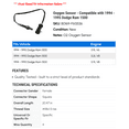 thumbnail image 2 of Oxygen Sensor - Compatible with 1994 - 1995 Dodge Ram 1500, 2 of 2