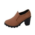 thumbnail image 2 of Miluxas Women's Dress Shoes - Low, Comfortable Heeled Loafers with Chunky Block for Work, Casual and office Business Khaki 9.5(43), 2 of 9