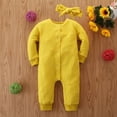 thumbnail image 3 of 2PCS Newborn Baby Girl Boy Clothes Knitted Romper Jumpsuit Solid Outfits Set, 3 of 5