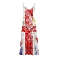 thumbnail image 4 of SMihono Robe Maxi Bohème d'Été pour Femmes Grande Taille Robe Longue Sans Manches Imprimée Jour de l'Indépendance Robe de Plage, 4 of 5