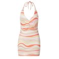 thumbnail image 1 of FAROOT Women Halter Ripple Print Dress Stylish Backless Dress, 1 of 8