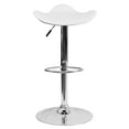 thumbnail image 3 of Contemporary White Vinyl Adjustable Height Barstool with Wavy Seat and Chrome Base, 3 of 9