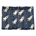 thumbnail image 7 of Yayeee Kitchen Curtains Tier Pair Light Filtering 27"x24" Rod Pocket Short Cafe Window Panel, Rocket Pattern, 7 of 7
