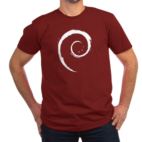 CafePress - 4 3 Debian Logo Notext White T Shirt - Men's Fitted T-Shirt