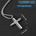 thumbnail image 5 of Stainless Steel Silver Cross Necklace for Men, Cross Pendant Necklace Jesus Necklace, Faith Gifts for Men Father Uncle Son Christians, 5 of 6